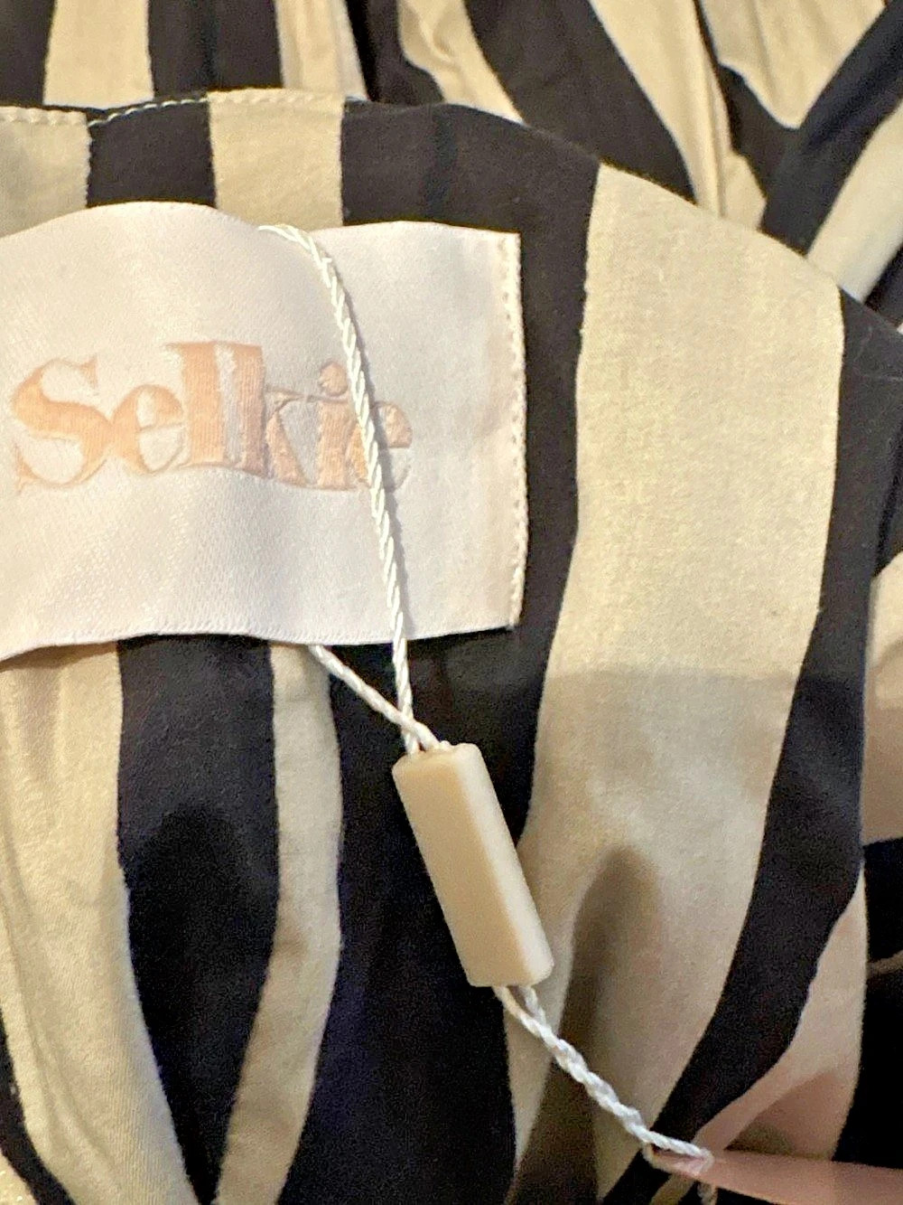 Selkie The Buccaneer Cinema Dress Striped Midi Black & White - Picture 9 of 9